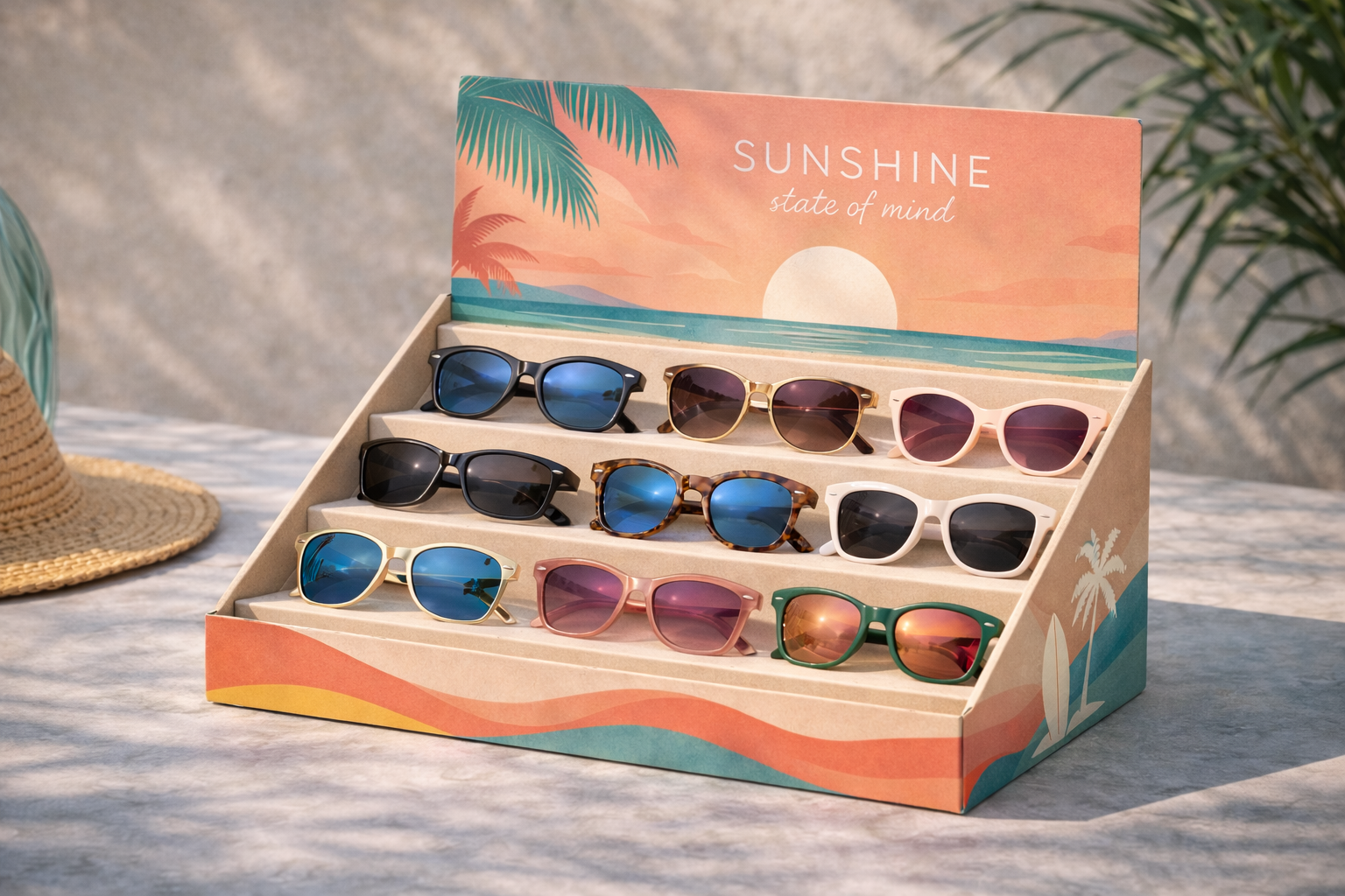 Thekendisplay im Sommerdesign